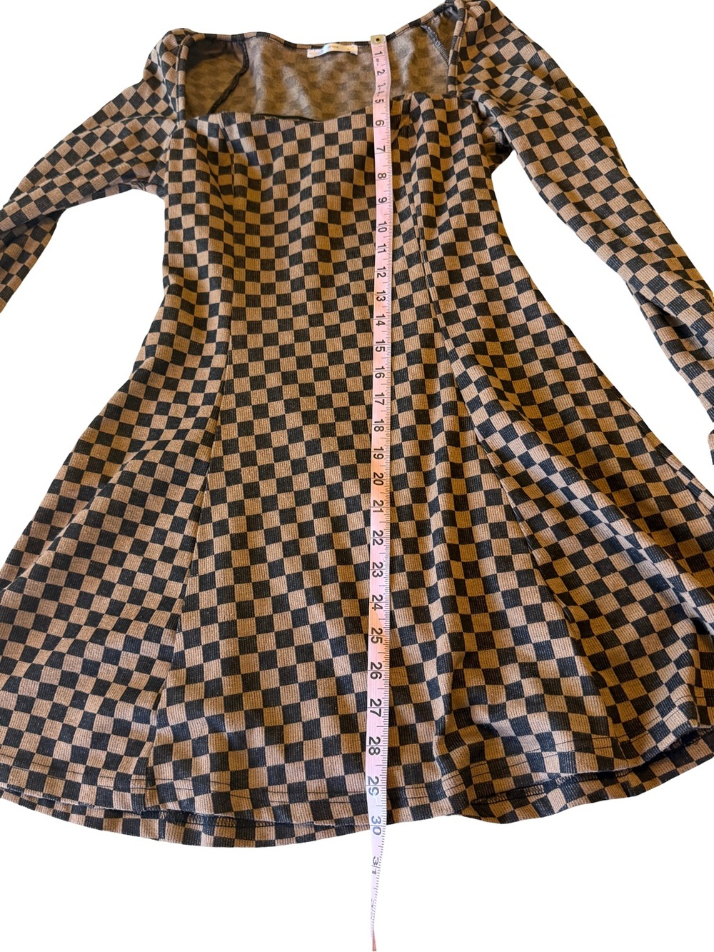 Cupshe Brown & Black Checker Knit Top